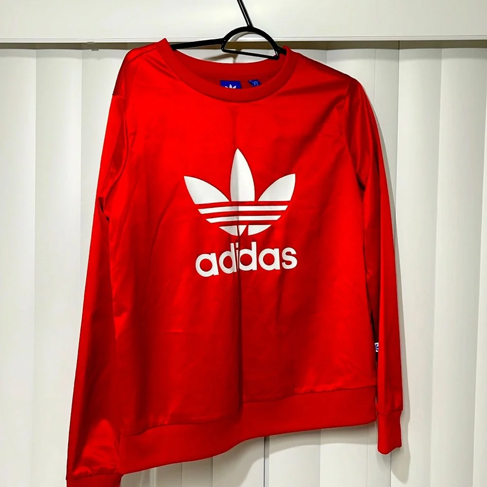 Adidas Red Crew Sweatshirt - Kid - Small - Picture 1 of 5